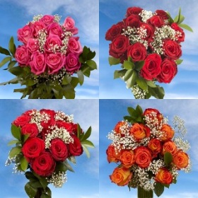 Valentine's Day Special 3 Dozen Red Roses & 3 Dozen Assorted Color Roses 72 Roses & Fillers